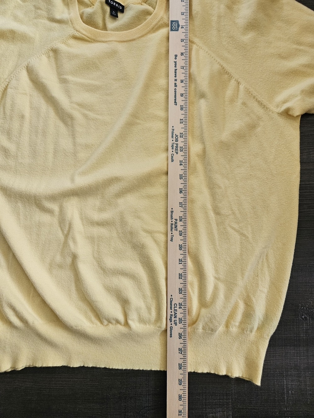 Torrid Pastel Yellow Pullover Sweater Raglan Crewneck Plus Size 5 5X 18518402 - Picture 7 of 7
